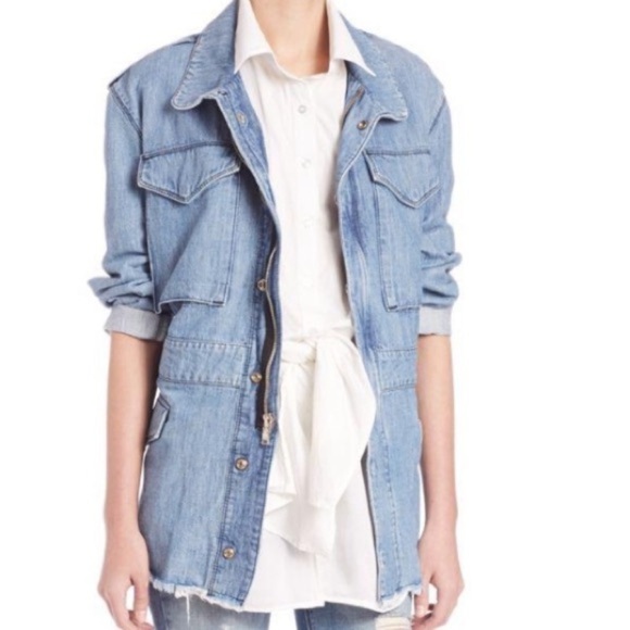 RTA Nicolas long line Utility Jacket 100% cotton raw hem long line S - Picture 2 of 14